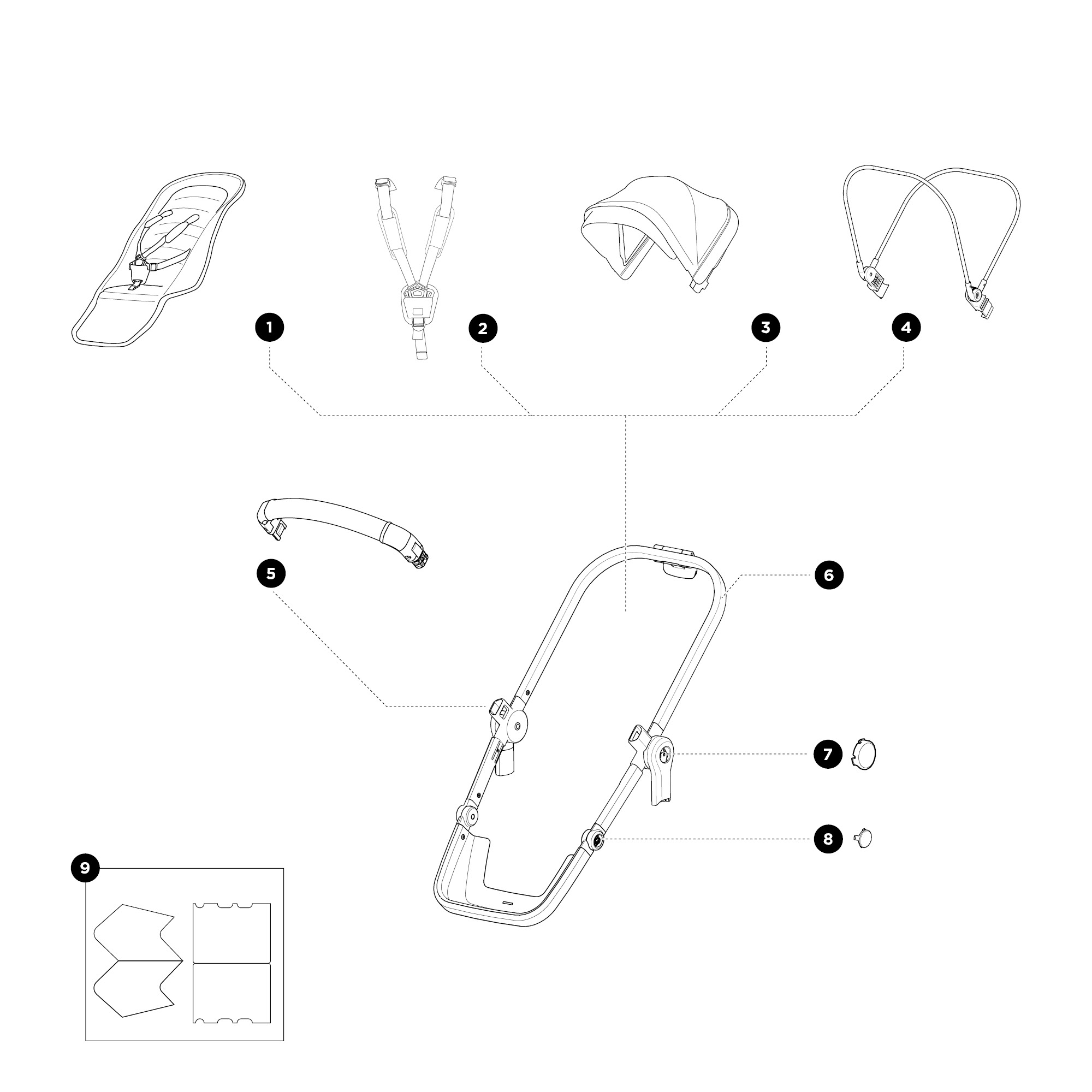 Thule Sleek Sibling Seat 11000212,Fekete