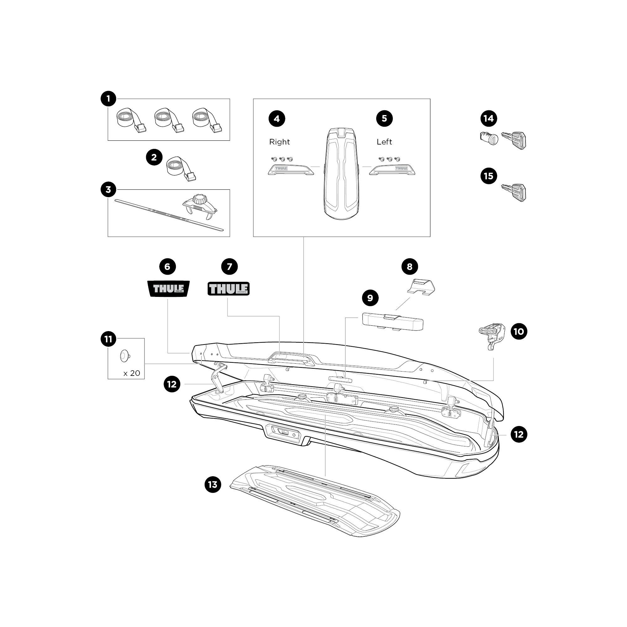 Thule Vector L tetőbox, fényes fekete Thule Vector L tetőbox, fényes fekete