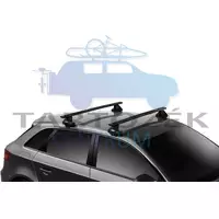 Thule Wingbar EVO 135 cm alumínium tetőcsomagtartó normáltetős autókhoz, fekete (Land Rover típusokra (THU_710500_KIT5213_711420)