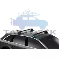 Thule Wingbar Edge 113 cm tetőcsomagtartó normáltetős autókhoz, fekete (Land Rover típusokra (THU_720500_KIT5213_721620_721520)