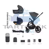 VENICCI Tinum Edge multifunkcionális babakocsi 3 az 1-ben (Teljes Utazási Rendszercsomag) sötétszürke