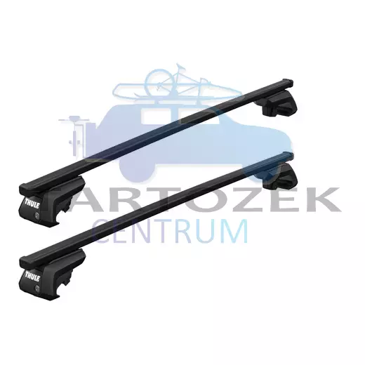 Thule SquareBar acél tetőcsomagtartó tetőkorláttal ellátott autókhoz (THU_710400_712500)