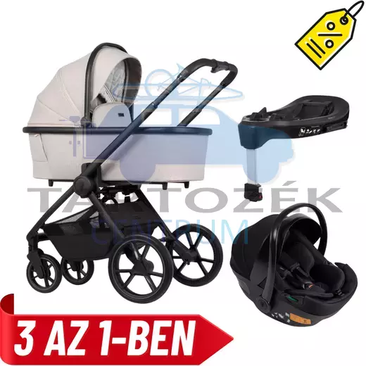 VENICCI Tinum Edge multifunkcionális babakocsi 3 az 1-ben (Teljes Utazási Rendszercsomag) bézs, akciós csomag