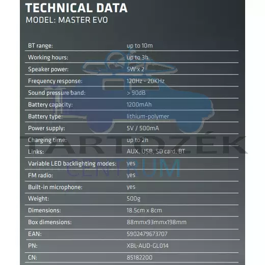 Xblitz Master Evo vezeték nélküli hangszóró