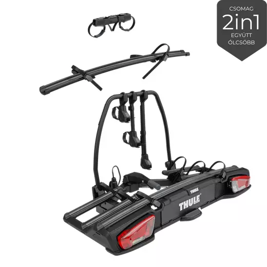 Thule VeloSpace3 \ 3-as 9033 kerékpártartó vonóhorogra + adapter 4. kerékpárhoz