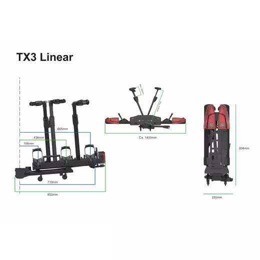 Spinder TX3 LED S30012 E-bike ready kerékpárszállító vonóhorogra, fekete